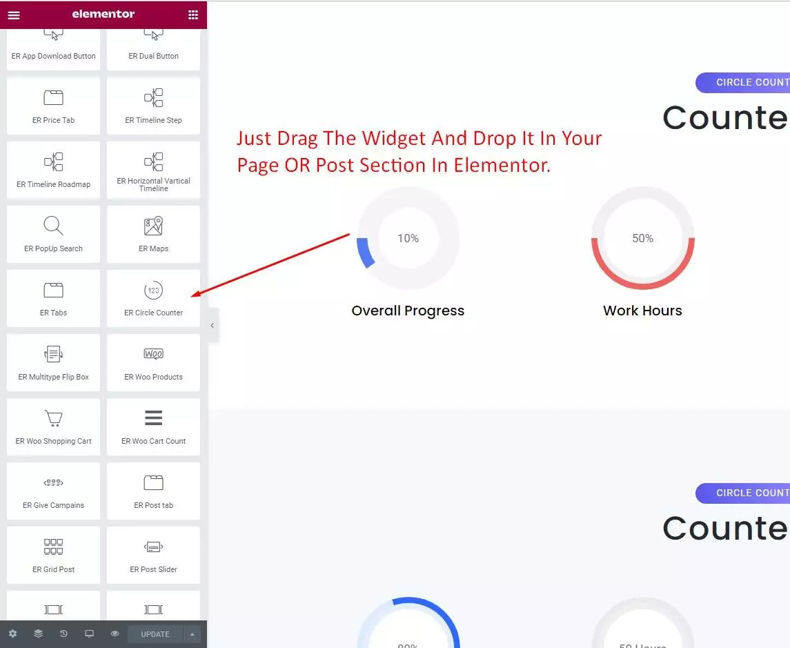 How to Use ER Circle Counter Widget
